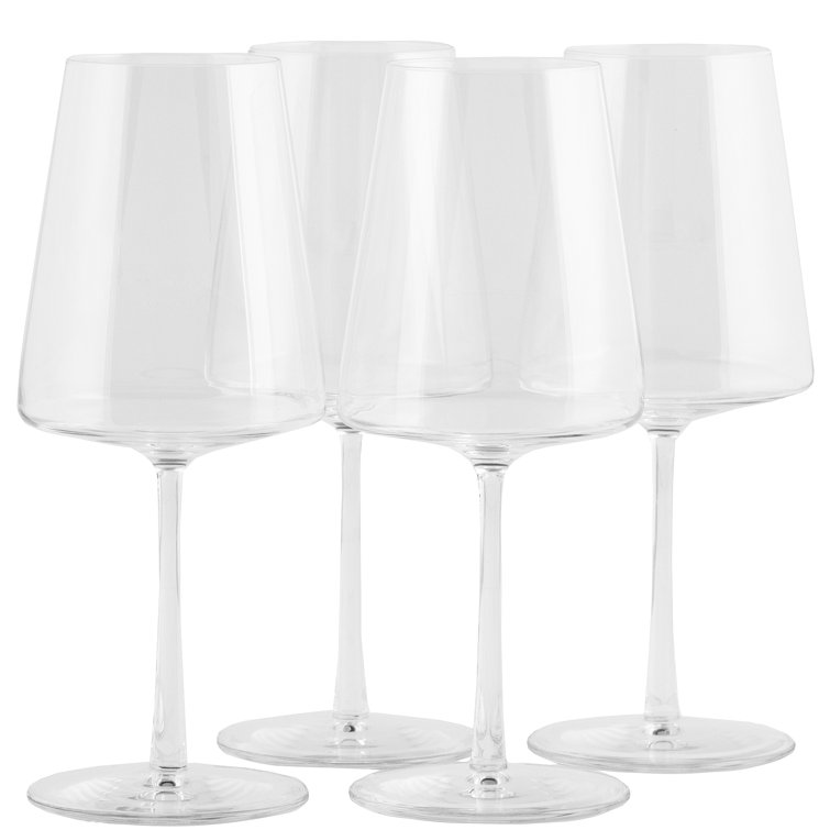 Power 18 oz. Clear Lead-Free Crystal Red Wine Glasses Set