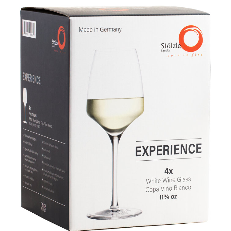 Set of 4 Clear Crystal White Wine Glasses