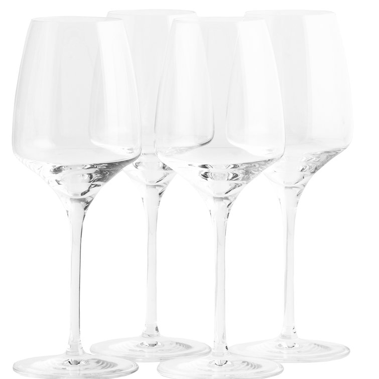 Set of 4 Clear Crystal White Wine Glasses