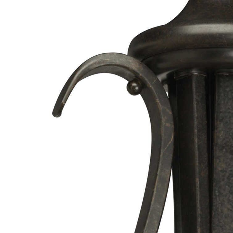 Torino 27" Forged Bronze Pendant Light with Ambered Glass