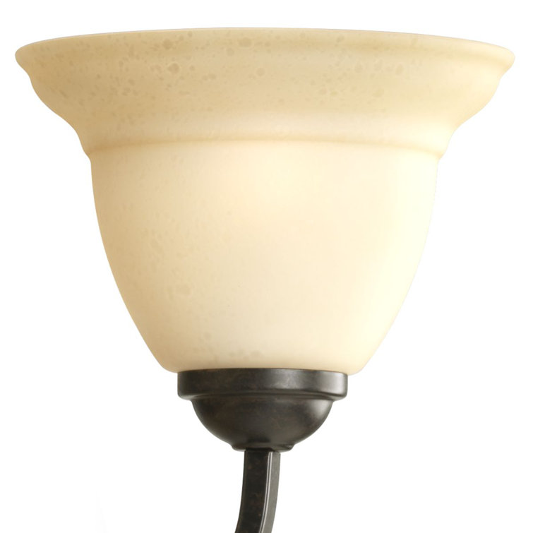 Torino 6-Light Two-Tier Bronze Chandelier with Etched Glass Shades