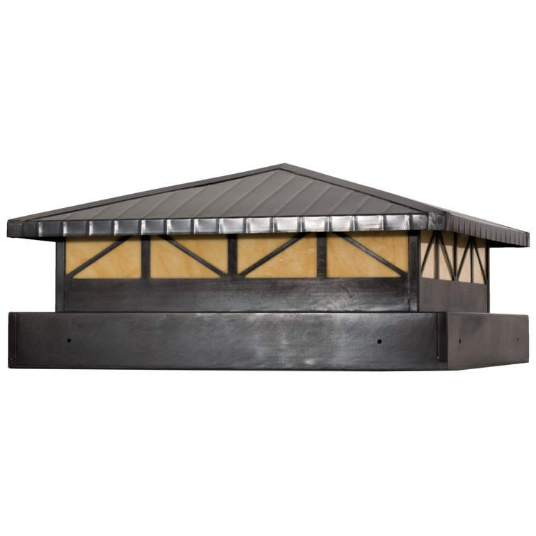 Craftsman Brown Earth Marble Acrylic Outdoor Pier Mount Light