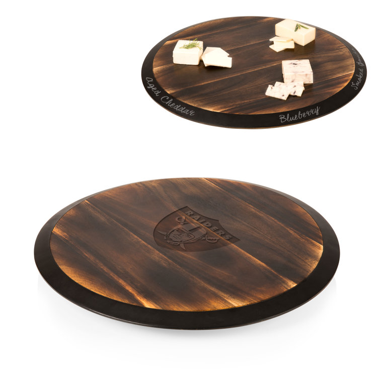 Oakland Raiders Acacia Wood Lazy Susan Serving Tray