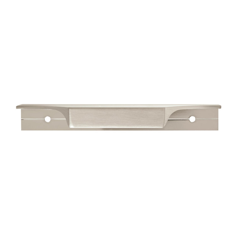 Satin Nickel Modern Finger Pull with Mounting Hardware