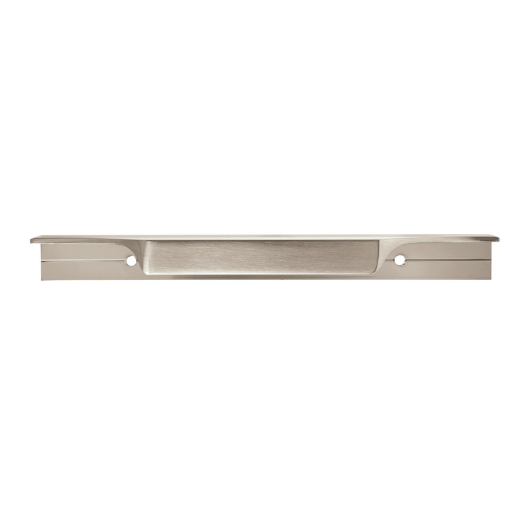 Satin Nickel Modern Finger Pull with Mounting Hardware