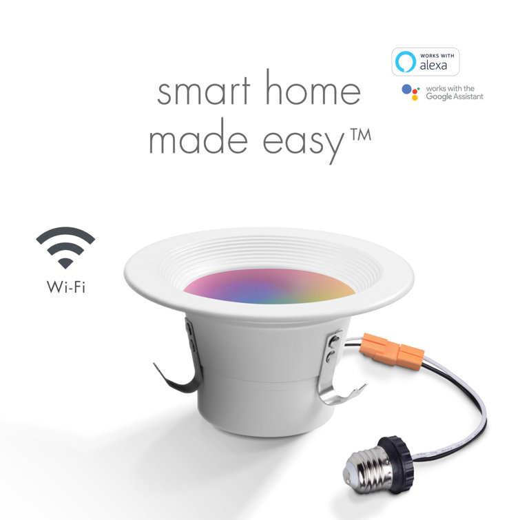 Smart 4'' Aluminum LED Globe Recessed Light Kit with Voice Control
