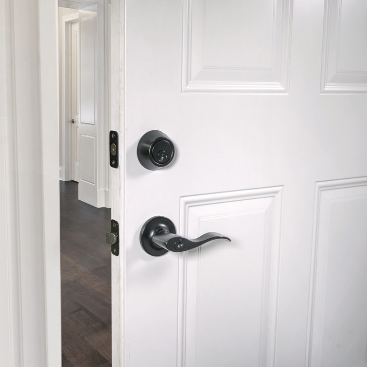 Matte Black Adjustable Single Cylinder Deadbolt