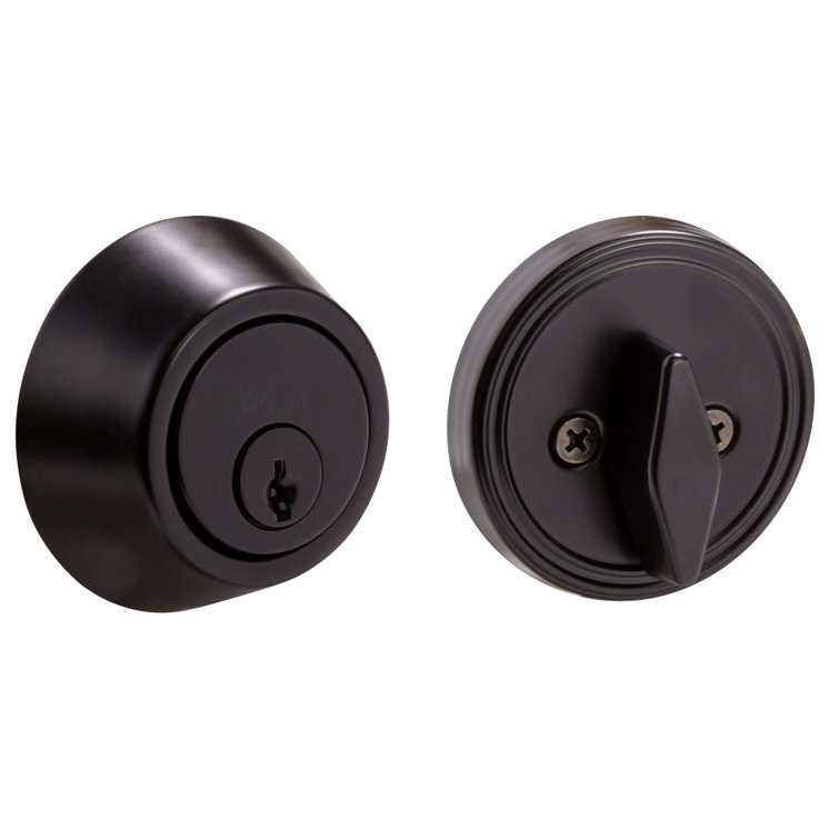 Matte Black Adjustable Single Cylinder Deadbolt