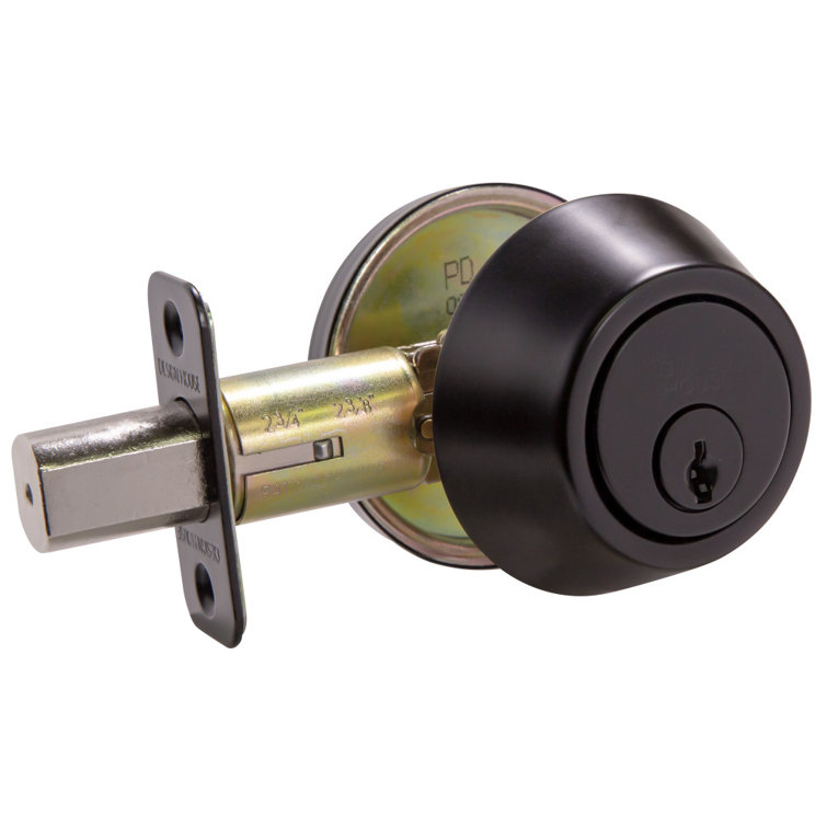 Matte Black Adjustable Single Cylinder Deadbolt