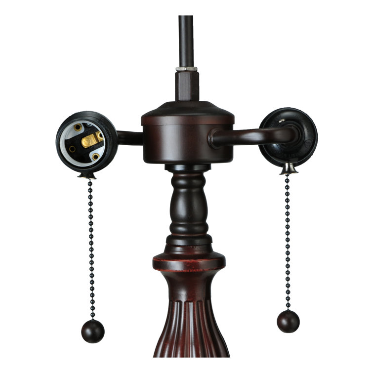 Elegant St. Louis Blues 2-Light Stained Glass Table Lamp in Bronze