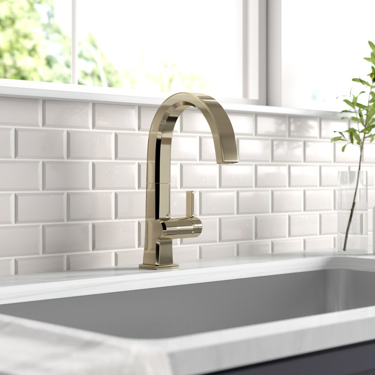 Sleek Nickel 12" Contemporary Bar Faucet with Pull-Out Spray