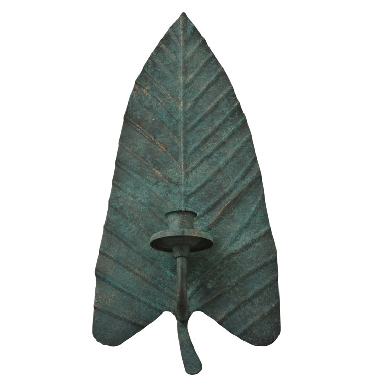 Arum Leaf Rustic Lodge 15'' Wall Candle Holder