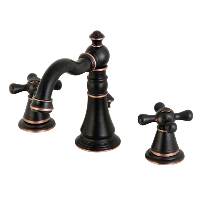 Elegant Naples Bronze 8" Widespread Traditional Bathroom Faucet