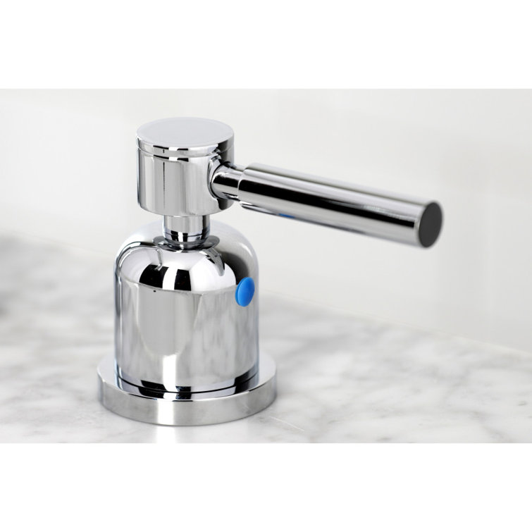 Polished Chrome Brass Widespread Bathroom Faucet with Pop-Up Drain