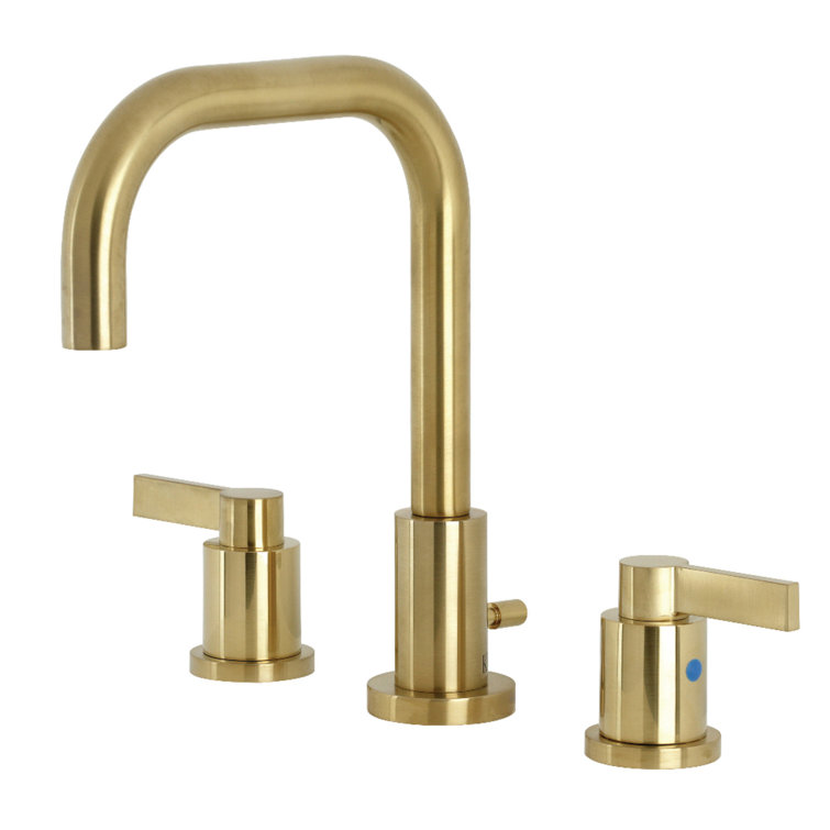 Elegant Brushed Brass Widespread Bathroom Faucet with Pop-Up Drain