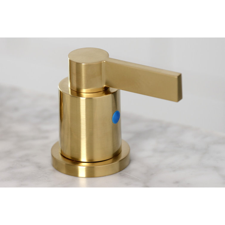 Elegant Brushed Brass Widespread Bathroom Faucet with Pop-Up Drain