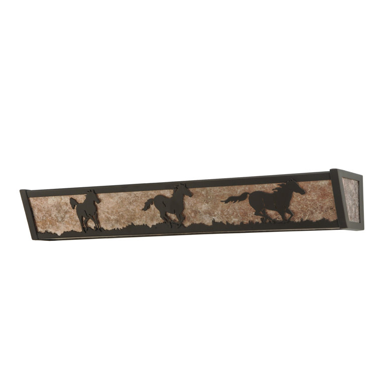 Wild Prairie 30" Bronze Frame Vanity Light with Silver Mica