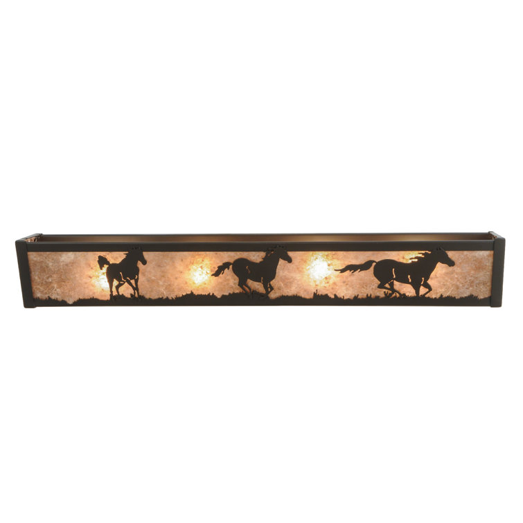 Wild Prairie 30" Bronze Frame Vanity Light with Silver Mica