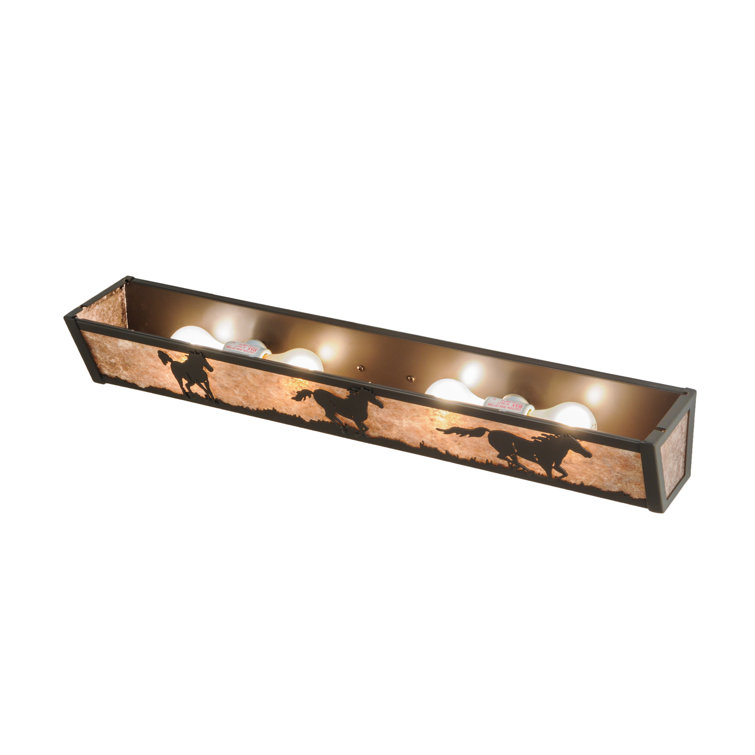 Wild Prairie 30" Bronze Frame Vanity Light with Silver Mica