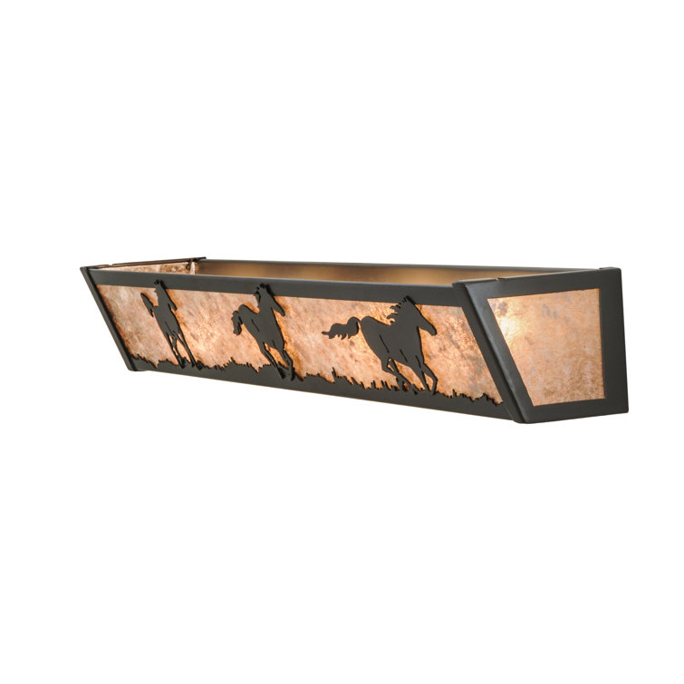 Wild Prairie 30" Bronze Frame Vanity Light with Silver Mica