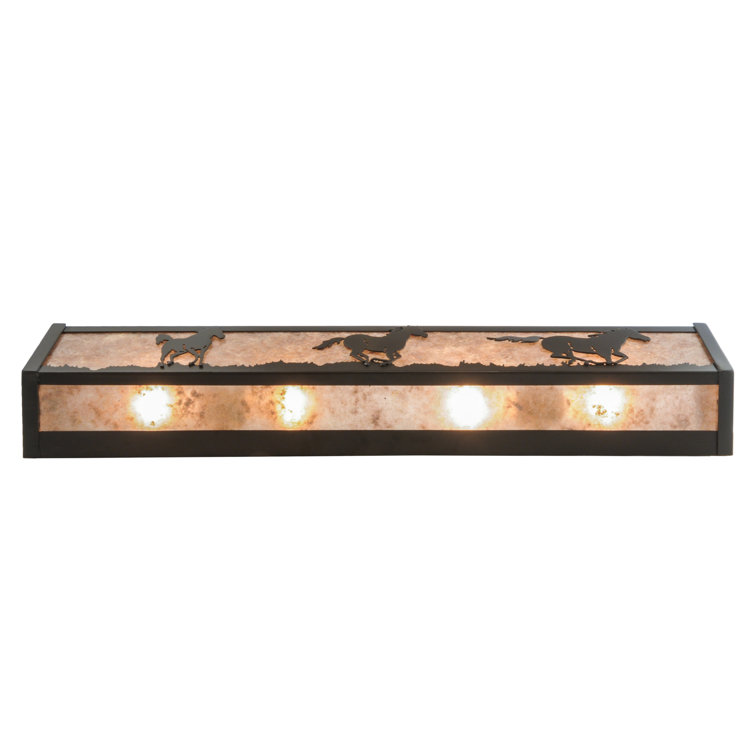 Wild Prairie 30" Bronze Frame Vanity Light with Silver Mica