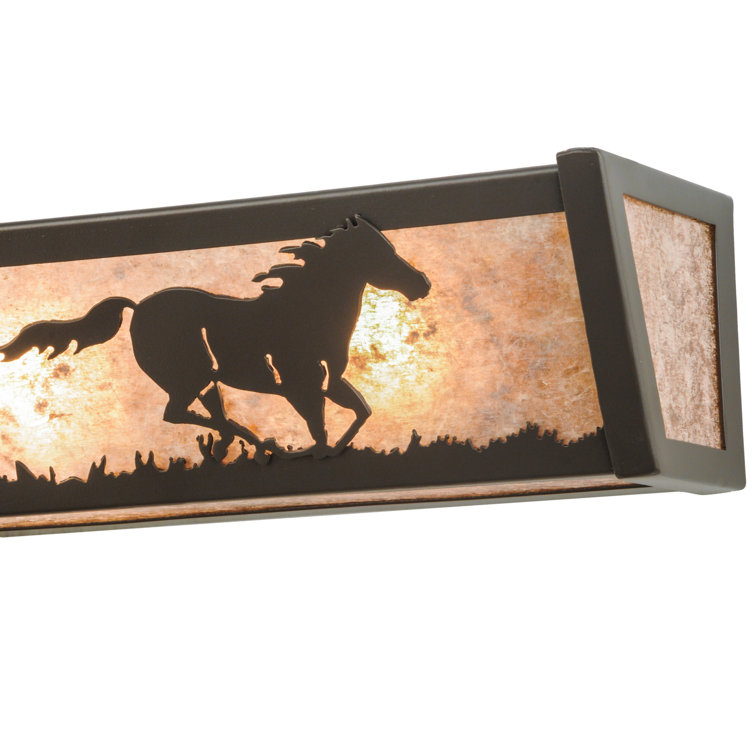 Wild Prairie 30" Bronze Frame Vanity Light with Silver Mica