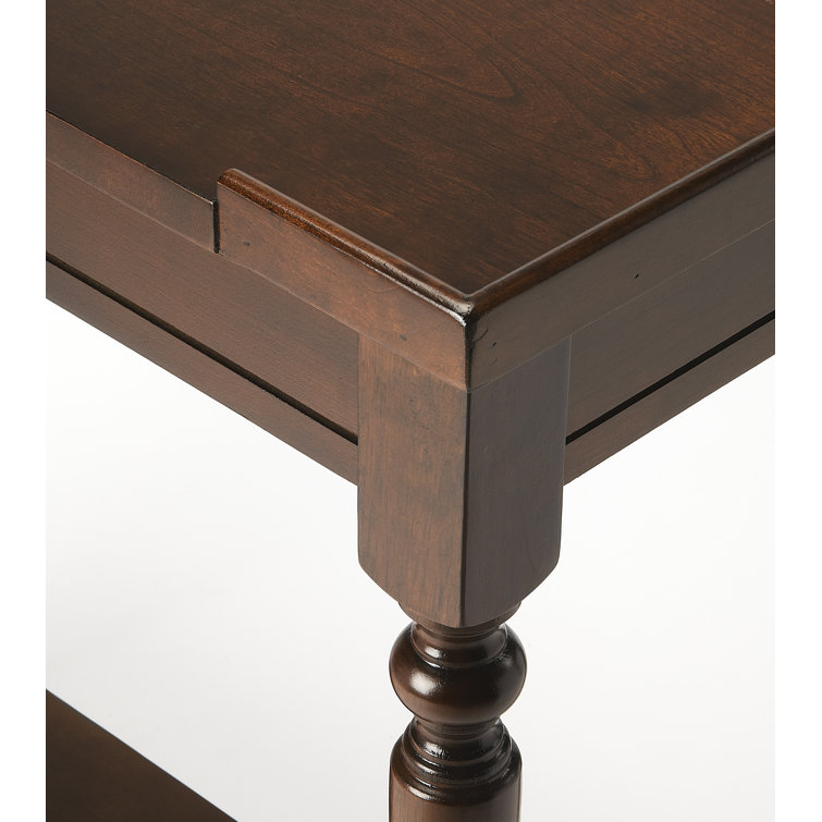 Plantation Cherry Solid Wood Console Table with Storage Shelf