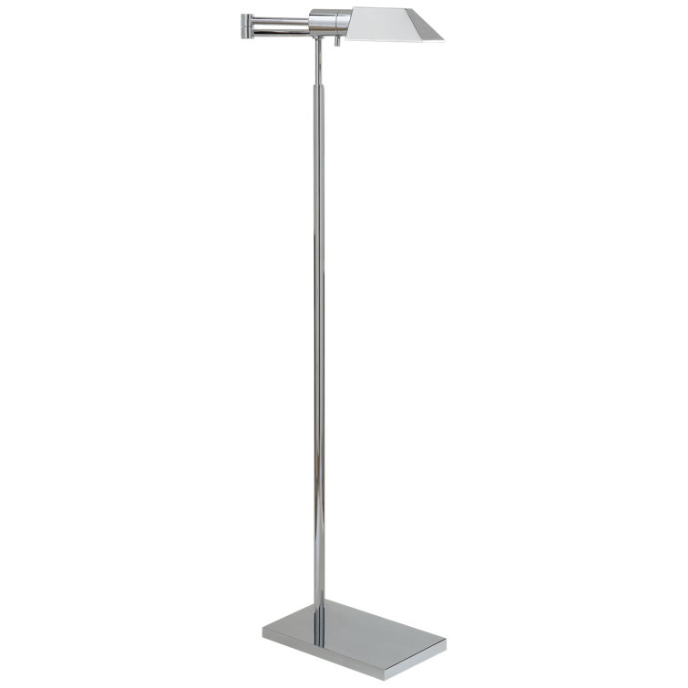 Adjustable Polished Nickel Outdoor Swing Arm Floor Lamp