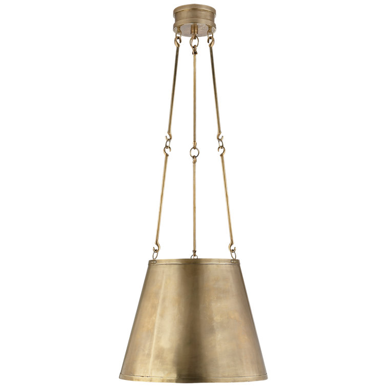Natural Brass 25" Indoor/Outdoor Drum Pendant Light