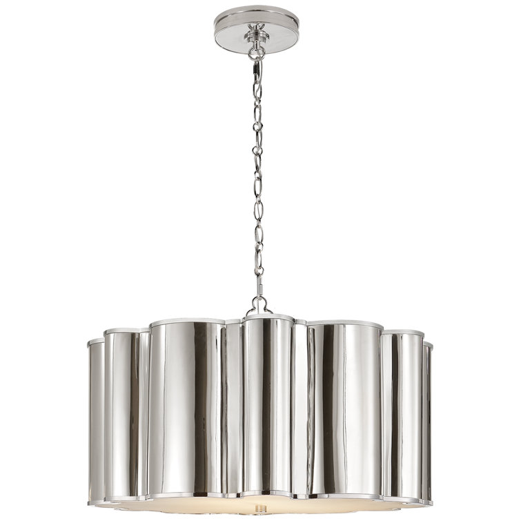 Polished Nickel Drum 4-Light Indoor Chandelier