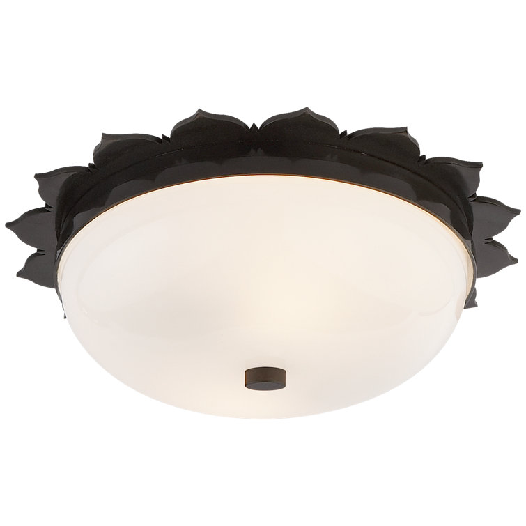 Rachel 2-Light Gun Metal and Glass Flush Mount