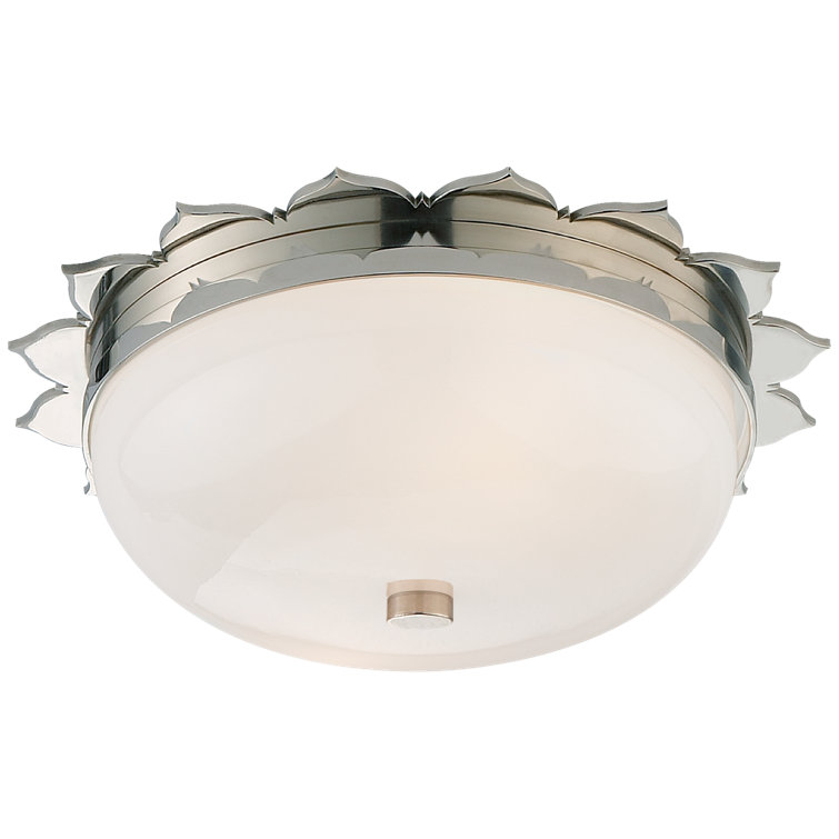 Rachel Polished Nickel Flower-Shaped Flush Mount, 13.5"