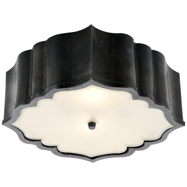 Balthazar Gun Metal Geometric 3-Light Flush Mount
