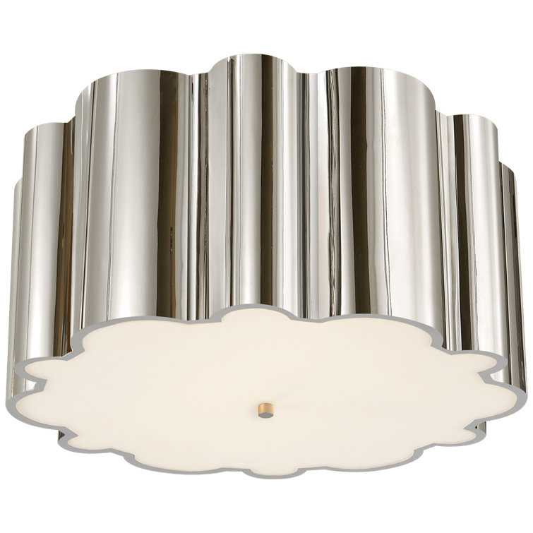 Elegant Markos 26'' Polished Nickel Drum Flush Mount Light