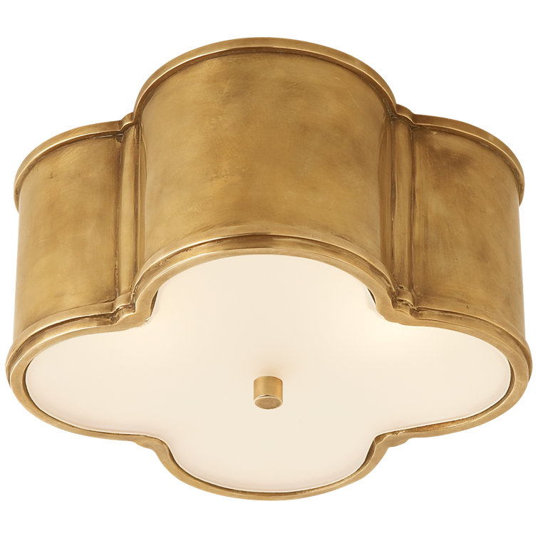 Basil 2-Light Natural Brass Flush Mount Ceiling Light