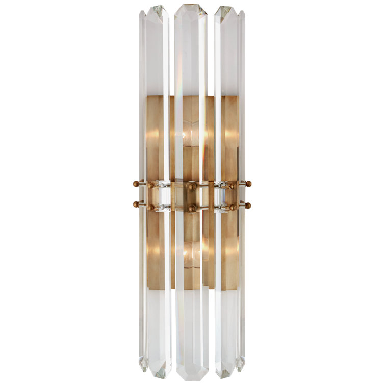 Hand-Rubbed Antique Brass Crystal Dimmable Sconce