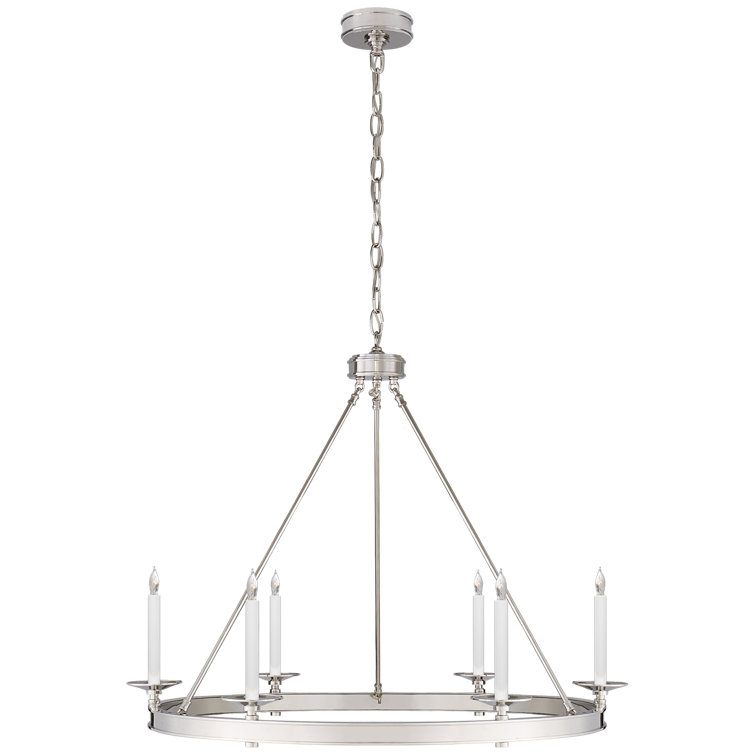 Launceton Elegant 6-Light Polished Nickel & Crystal Chandelier