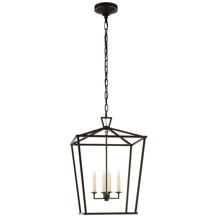 Darlana Aged Iron Open-Cage 4-Light Chandelier