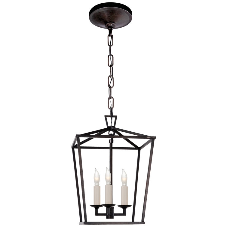 Aged Iron Mini Lantern with Crystal Accents and LED Option