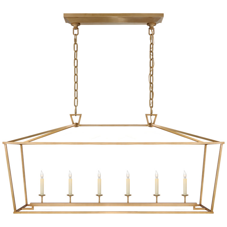 Elegant Antique-Burnished Brass Island Lantern with Glass Incandescence