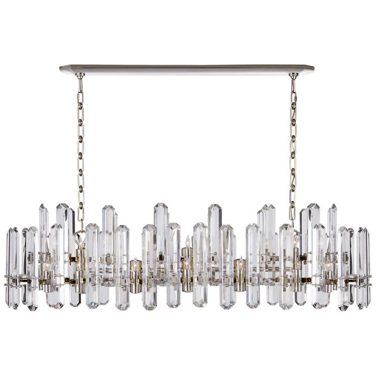 Bonnington Elegance 24-Light Polished Nickel Linear Chandelier