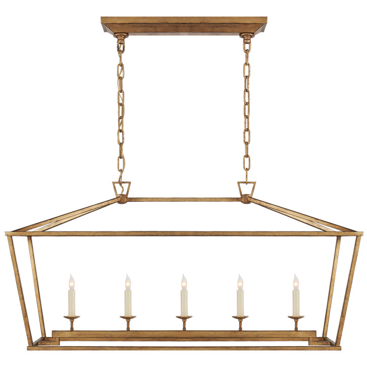 Darlana Gilded Iron 5-Light Linear Island Chandelier