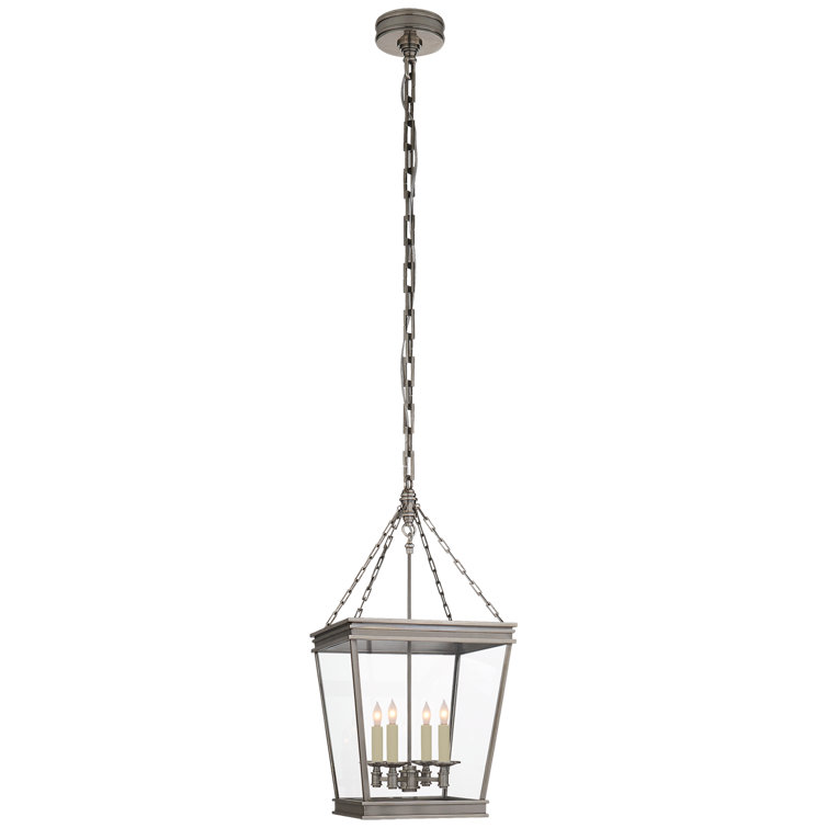 Elegant Launceton Antique-Burnished Brass Glass Lantern Pendant