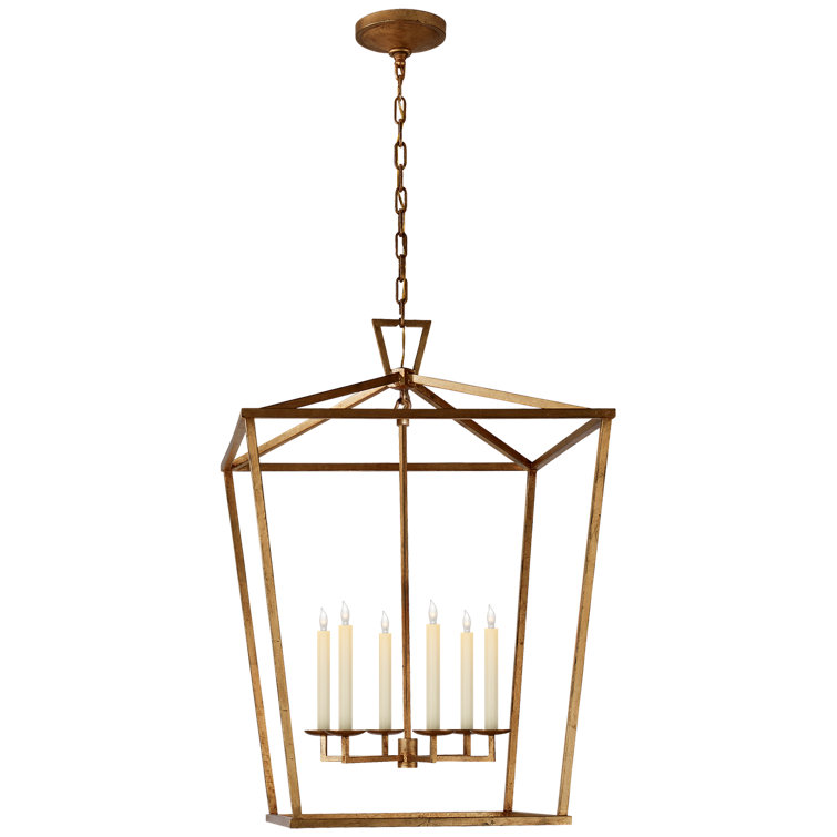 Darlana Extra Large Polished Nickel Open-Cage Lantern