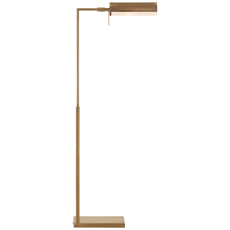 Antique-Burnished Brass Adjustable Pharmacy Floor Lamp