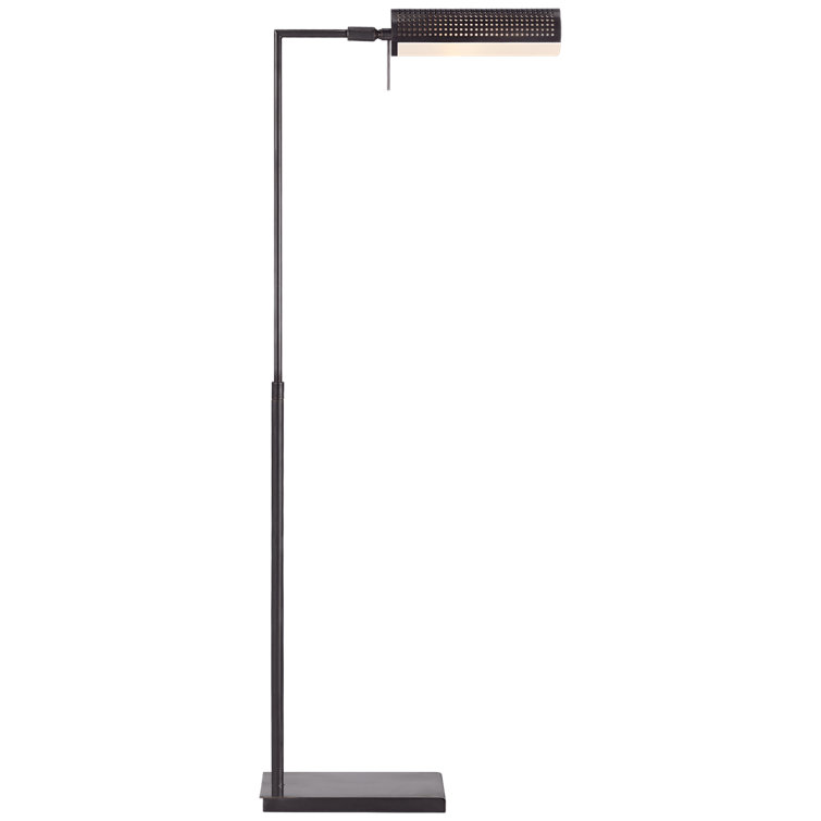 Bronze Adjustable Pharmacy Floor Lamp with Glass Diffuser