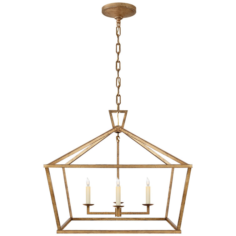 Darlana Gilded Iron Medium Wide 4-Light Chandelier with Crystal Accents