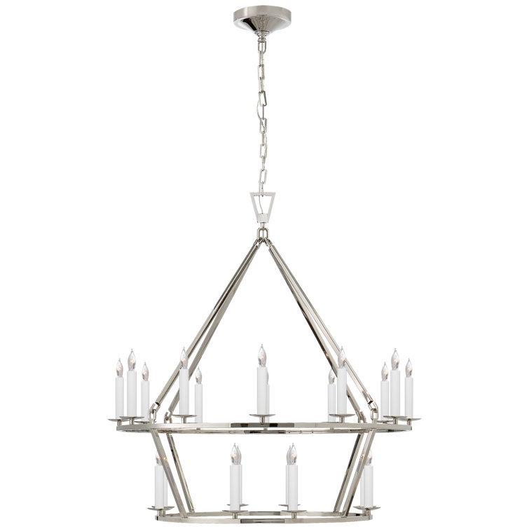 Darlana Polished Nickel Crystal Elegance 20-Light Chandelier