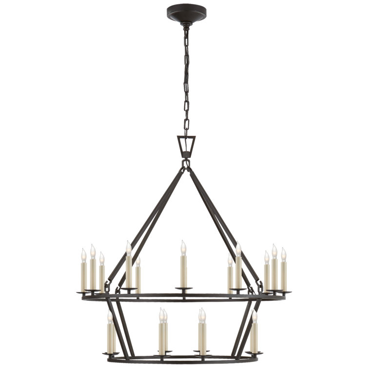 Elegant Nickel and Crystal 20-Light Candle Chandelier