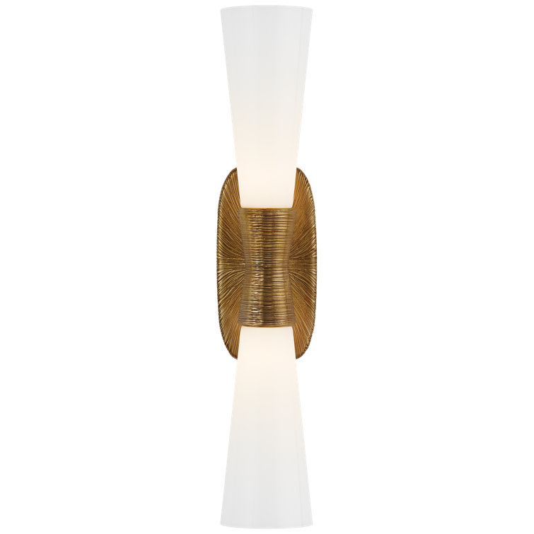 Utopia Gold 2-Light Outdoor Vanity Sconce, Dimmable Iron Design